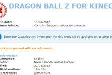 イギリスのレーティング機関にも『Dragon Ball Z for Kinect』が登録