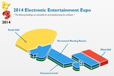 E3 2014のフロアマップが公開 ― 西ホールには任天堂、ソニー、MSの巨大ブースが並ぶ 画像