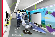 「エヴァ新幹線」車内イメージ公開、実物大コックピット搭乗体験も 画像