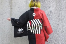 ドイツ人デザイナーによる「スペースインベーダー着物」が話題に！赤と黒のコントラストをドットキャラが彩る 画像