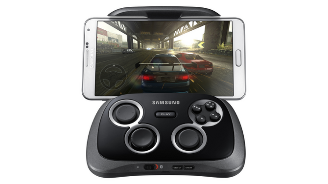 4～6.3インチのGALAXY端末をはめ込んでプレイ可能なゲームコントローラー「Smartphone GamePad」