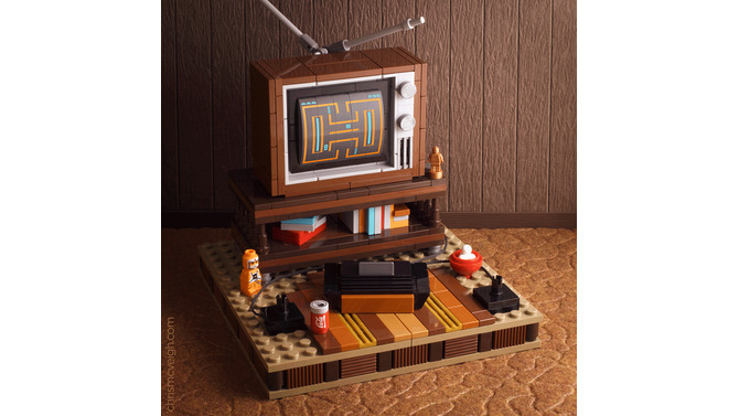 LEGOで「Atari 2600のある80年代ゲーム部屋」を再現