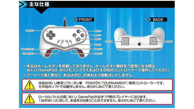 Wii U版『ポッ拳』専用コントローラーがソフトと同時に発売！アーケード版と同じデザイン