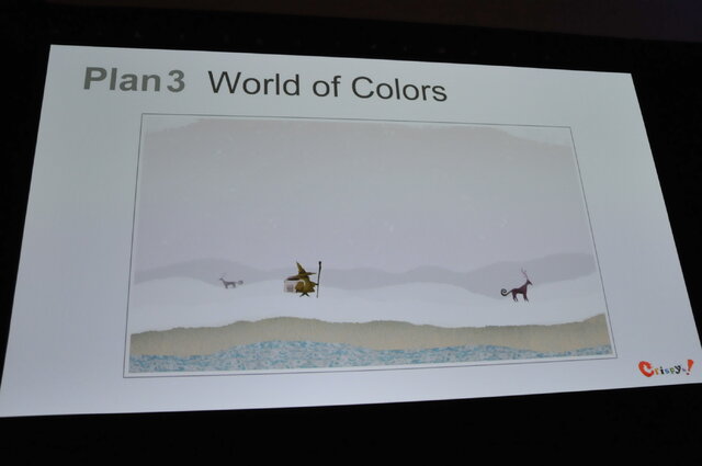 プランC: 『World of Colors』未開の星に不時着した人物が一人旅をしながら地図を作るゲーム。スナフキンからインスピレーションを得たとのこと。