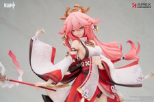 巫女服から覗く生足がすべすべセクシー！『原神』より「八重神子」が1/7スケールフィギュア化―蠱惑的な表情も堪らない