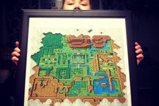 『ゼルダの伝説 神々のトライフォース』のワールドマップを刺繍に！10ヶ月かけて完成 画像