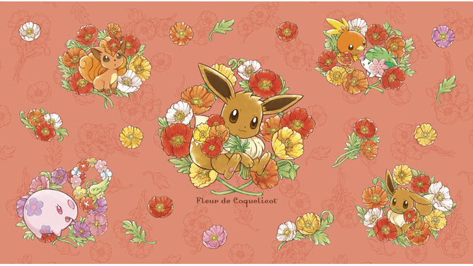 『ポケモン』イーブイやロコンを描いた新グッズ「Fleur de Coquelicot」が、3月25日より発売！ポピーの花を春らしくデザイン
