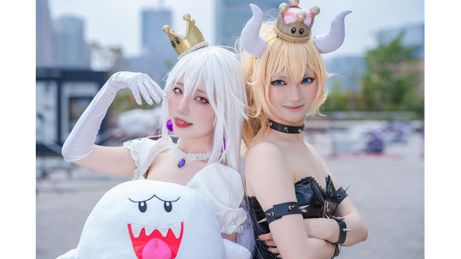 キングテレサ姫／猫宮すら。（X：@sura317）、クッパ姫／猫宮ハルナ（X：@Hapinachan_cos）