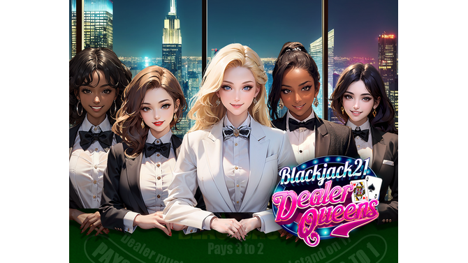 美女ディーラーと親密に！オンラインカジノの雰囲気を安全に楽しめるブラックジャックアプリ『Blackjack 21 - Dealer Queens』が配信中