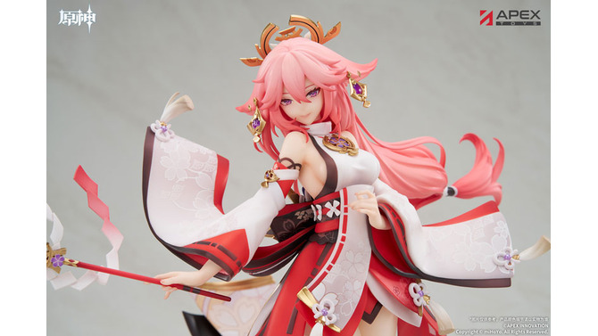 巫女服から覗くすべすべ太もも！『原神』より「八重神子」1/7スケールフィギュアが予約受付中―蠱惑的な表情もグッとくる