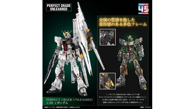 究極のガンプラ「PG UNLEASHED 1/60 νガンダム」追加情報！圧倒的密度の内部フレームや「LEDユニット（別売り）」がお披露目