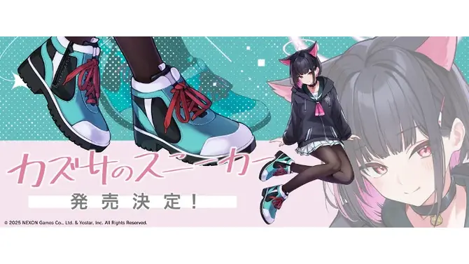 『ブルアカ』より「カズサのスニーカー」が予約受付中！描き下ろしイラストグッズを販売、夏吉ゆうこさんによるスペシャルショット公開も