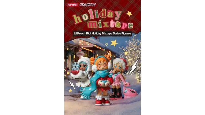 POP MART新作！リルピーチのホリデーミックステープシリーズがAliExpressで登場。音楽×冬デザインが可愛すぎる限定フィギュア【数量限定】