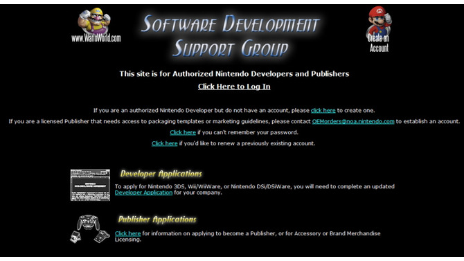 任天堂の開発者向けサイト「Wario-World.com」
