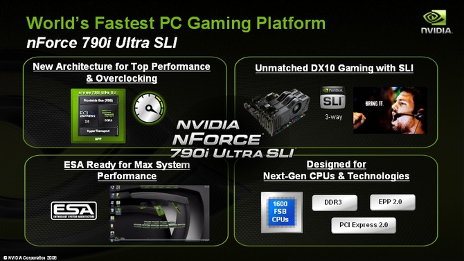 NVIDIA、インテルCPU向けチップセット「nForce790iシリーズ」を投入