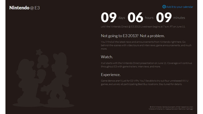 任天堂、E3特設サイトをオープン・・・出展タイトルのヒントも?