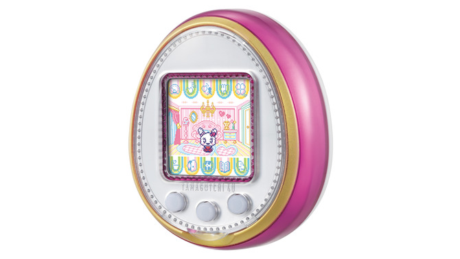 その名の通りタマゴ型のフォルムが手にぴったりフィットする「TAMAGOTCHI 4U」。カラーバリエーションはピンク、パープル、ホワイト、ブルーの4種類