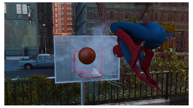 果たしてシュートは決まるのか…『Marvel's Spider-Man』バスケットボールをゴールに入れようと奮闘する検証動画