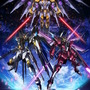 劇場版「ガンダムSEED」興収50億円＆動員300万人突破の記念イラストがカッコ良い！背中合わせのストフリ弐式＆インジャ弐式、背後にはカルラが佇む