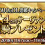 『FGO』1500万DLキャンペーンの開催決定！ ★4サーヴァントプレゼントや呼符10枚などがもらえるログインボーナス、★5経験値カードの実装も