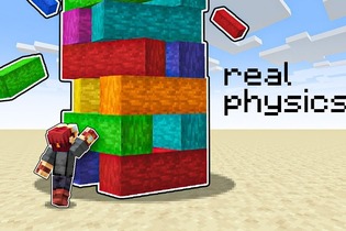 マイクラでジェンガ！？『マインクラフト』の世界に物理演算を導入―ボロボロと崩れ落ちるブロックたち 画像