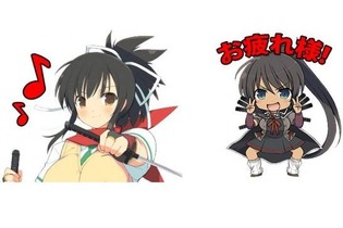 『閃乱カグラ』がLINEスタンプで舞い忍ぶ！ 「半蔵・月閃」と「紅蓮・蛇女」の2種登場 画像