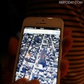 展示会/衛星画像を二本指で操れるiPhone 5のFlyoverビュー表示例