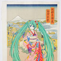 初音ミクが浮世絵木版画に！ 1mm未満の線画も表現…使用木版は21版、摺重ねは計45回