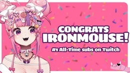 VTuber「Ironmouse（アイアンマウス）」Twitchサブスク世界一に―166時間ぶっ続けで『エルデンリング』をクリアしたKai Cenatを超える