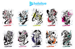 さくらみこ、白上フブキら10名を墨絵風にデザイン!「ホロライブ」描き起こしイラストの新作グッズがアニメイトで発売