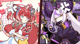 vaultroomがホロライブ「ラプラス・ダークネス」、CR「赤見かるび」とコラボ!映像では2人が色々なレトロゲームで競い合う