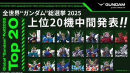 「全世界“ガンダム”総選挙」中間結果の上位20機発表！「νガンダム」やSEED系、さらに「ジークアクス」からもランクイン