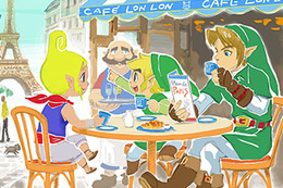 『ゼルダの伝説』「JAPAN EXPO」に向けて、パリの街並みを満喫するリンクたちのイメージイラストを公開中!