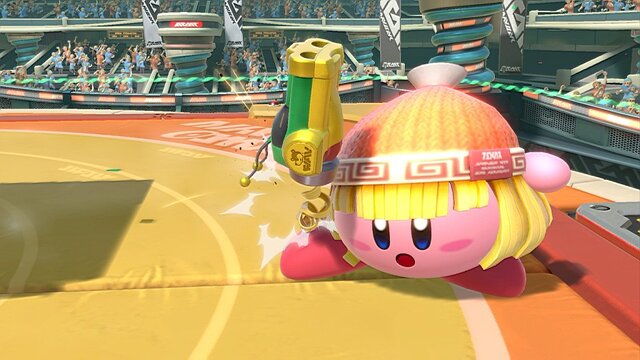 『スマブラSP』カービィが伸ばすのは、腕じゃなくて髪!? ミェンミェンを吸い込んで“中華カワイイ”姿を激写！