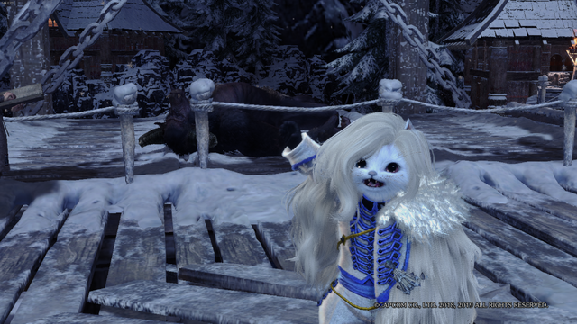 『モンハン：アイスボーン』新ベリオロス装備を纏ったオトモはまさに白騎士！サラッサラな長髪、優雅？な佇まいをビューモードで追いかけた