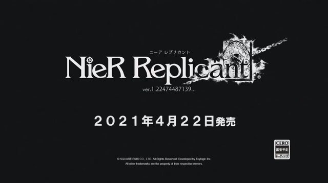 『ニーア レプリカント ver.1.22474487139...』発売日決定！ 実機プレイで、爽快感が増した戦闘を披露─空中や移動しながら「黒の手」を発動【番組まとめ】