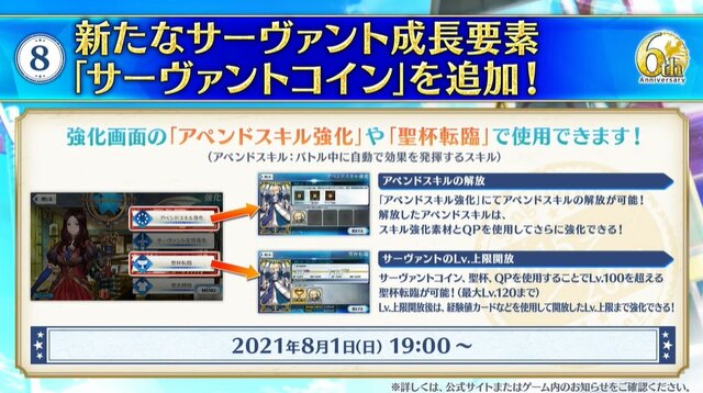 『FGO』に新た成長要素！ 「サーヴァントコイン」でLV上限を120に、「NP一定量増加」などスキルも取得可能