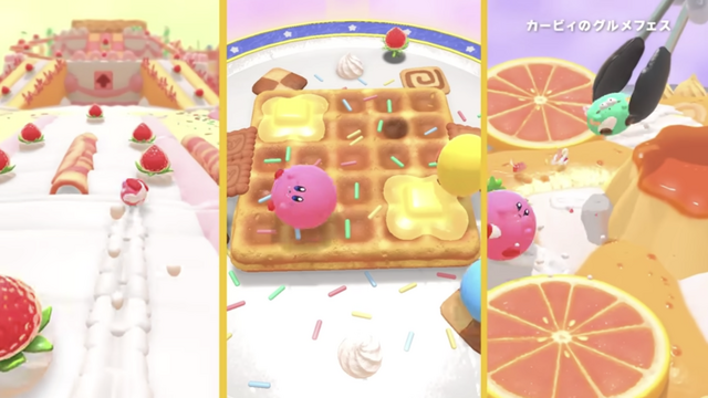 スイッチ『カービィのグルメフェス』配信開始―お菓子の世界で食いしんぼうバトル、いっぱい食べた人が勝ち！