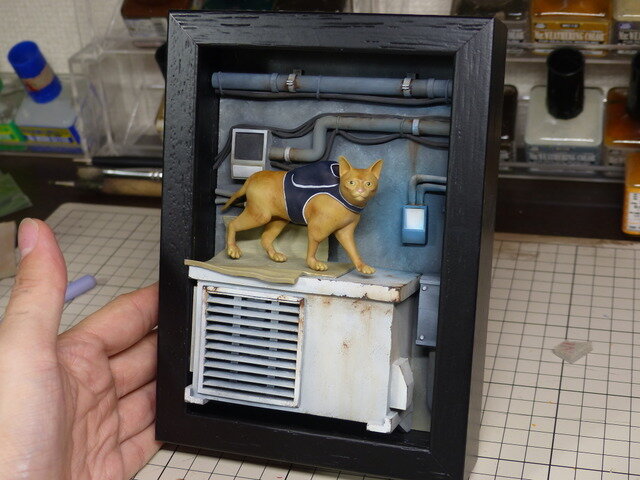 無いなら作っちゃえ！『Stray』猫ちゃんが可愛いすぎて壁掛けヴィネット作ってみた－塗装・完成編