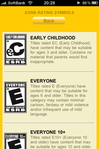 ESRB、レーティング情報をiPhoneで配信開始