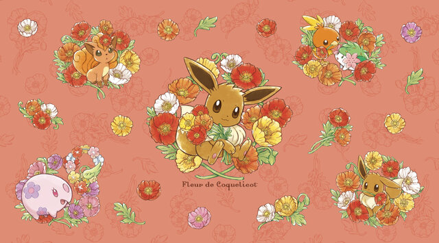『ポケモン』華やかなイーブイたちにキュン！ポピーの花をあしらった新グッズ「Fleur de Coquelicot」が3月25日より発売
