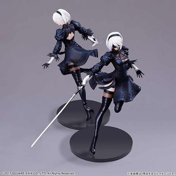 黒の衣装にチラッと見える美しい太もも！『ニーア オートマタ』より「2B（ヨルハ二号B型）」ゴーグルON/OFF、2つのフィギュアが手に取りやすい価格に