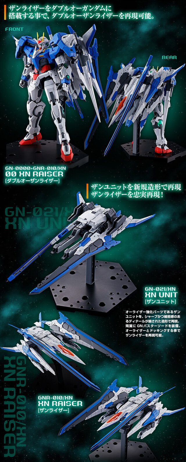 「RG 1/144 ダブルオーザンライザー」が本日12日12時より予約受付開始！変形ギミックや展開機構を搭載、「ザンダブルオーガンダム」など再現可能