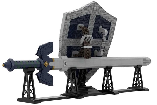 レゴで『ゼルダの伝説』マスターソード&ハイリアの盾を完全再現する海外ユーザー現る―こだわりのディスプレイ台まで用意