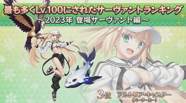 『FGO』2023年実装組で「最も多くLV100にされたサーヴァント」発表─トネリコ、ドラコー、水着アルキャスが三つ巴！