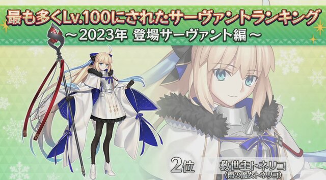 『FGO』2023年実装組で「最も多くLV100にされたサーヴァント」発表─トネリコ、ドラコー、水着アルキャスが三つ巴！