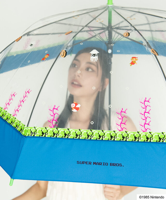 『マリオ』の世界観を表現した日傘が遊び心満載！水中、地下ステージやスーパースターなどをデザインした全5種