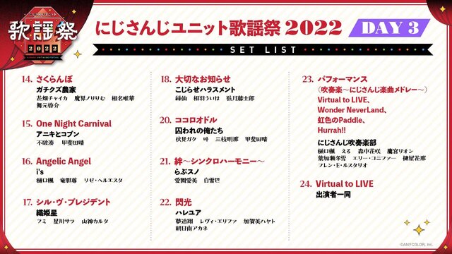 「にじさんじユニット歌謡祭2022」が4月28日（日）よりABEMAで無料配信決定！80名以上のライバーが歌い踊る姿が無料で見られちゃう