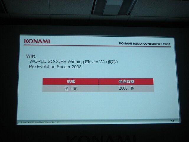 【KONAMI MEDIA CONFERENCE 2007】 ウイイレWiiが初公開！(2)