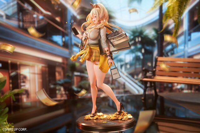 魅惑の金髪ギャル！『勝利の女神：NIKKE』より「ルピー」のフィギュアがお披露目―ショッピングバッグや輝くアサルトライフルまでしっかり再現